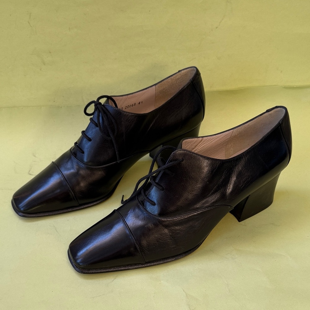 New Vintage 90’s Martinez Valero Black All Leather booties - Picture 4 of 9